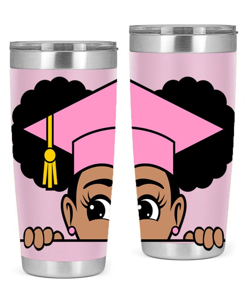 peekaboo afro puffs grad girl 23#- women-girls- Tumbler