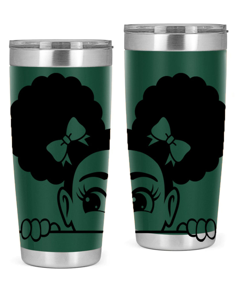 afro puffs girl peekaboo 80#- women-girls- Tumbler