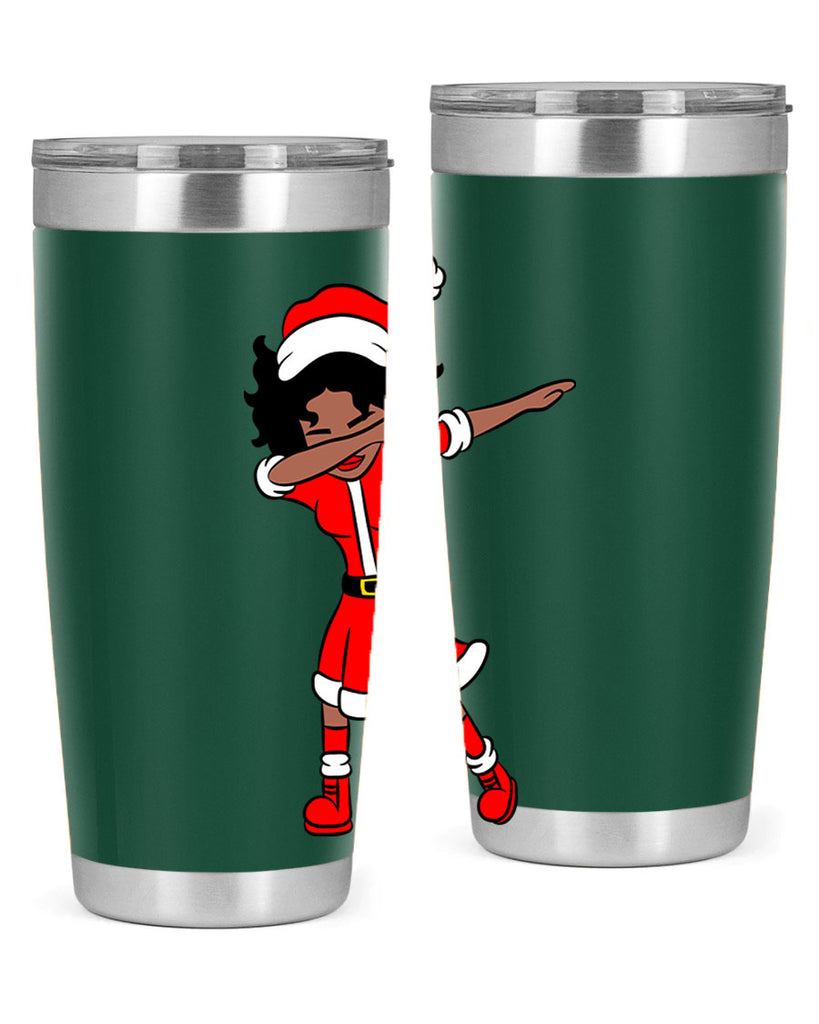dabbing santa claus afro girl 50#- women-girls- Tumbler