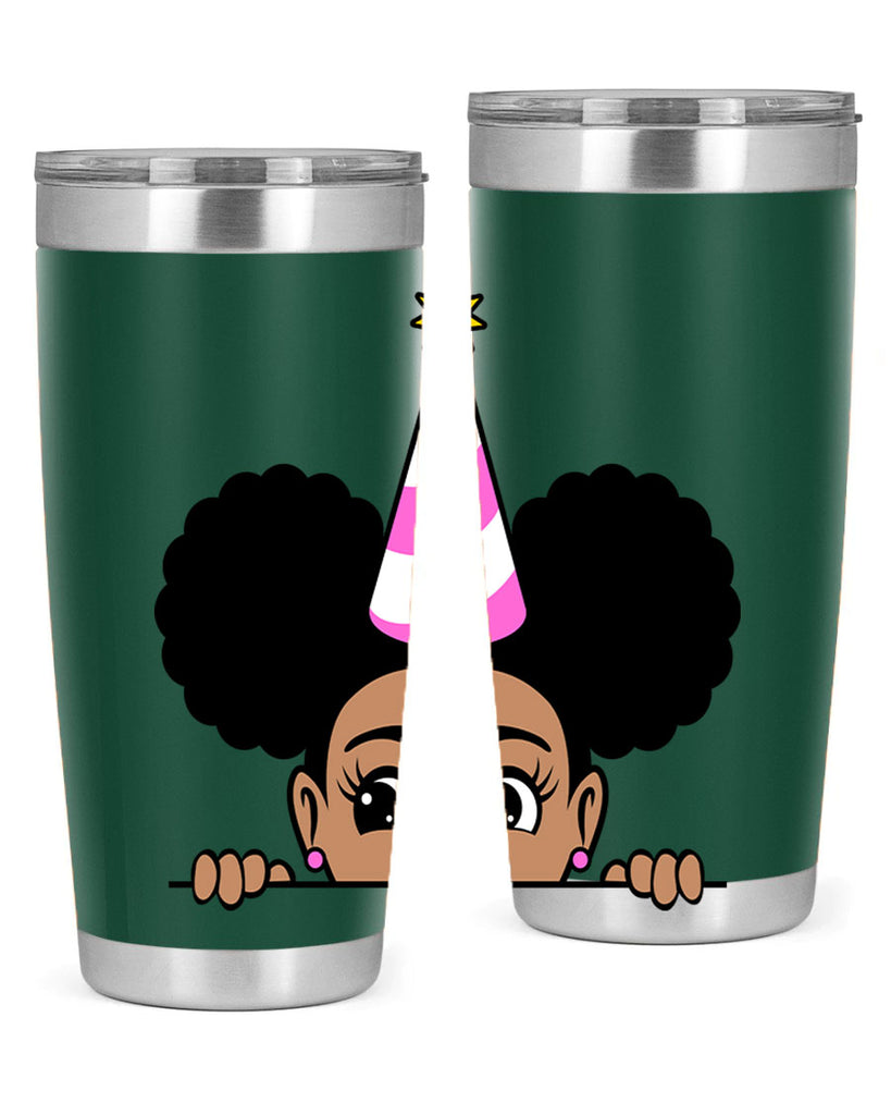 peekaboo afro puffs birthday girl 24#- women-girls- Tumbler