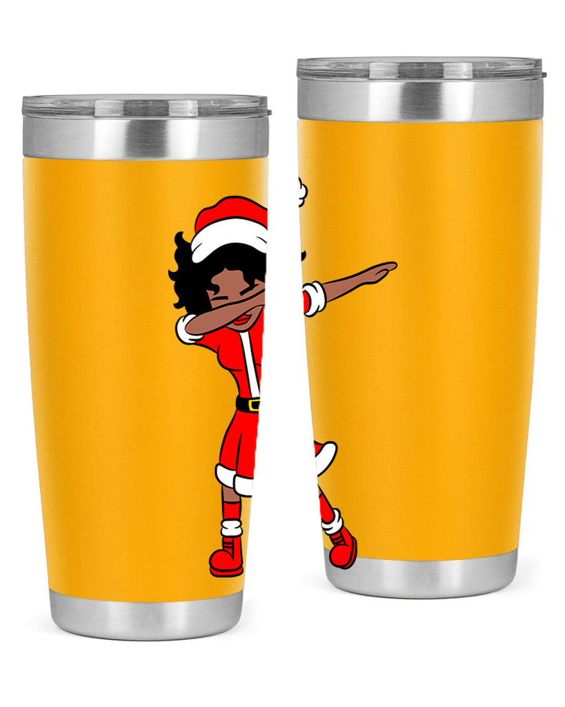 dabbing santa claus afro girl 50#- women-girls- Tumbler