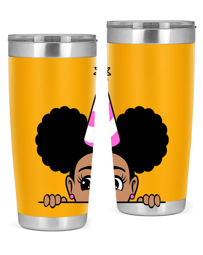 peekaboo afro puffs birthday girl 24#- women-girls- Tumbler