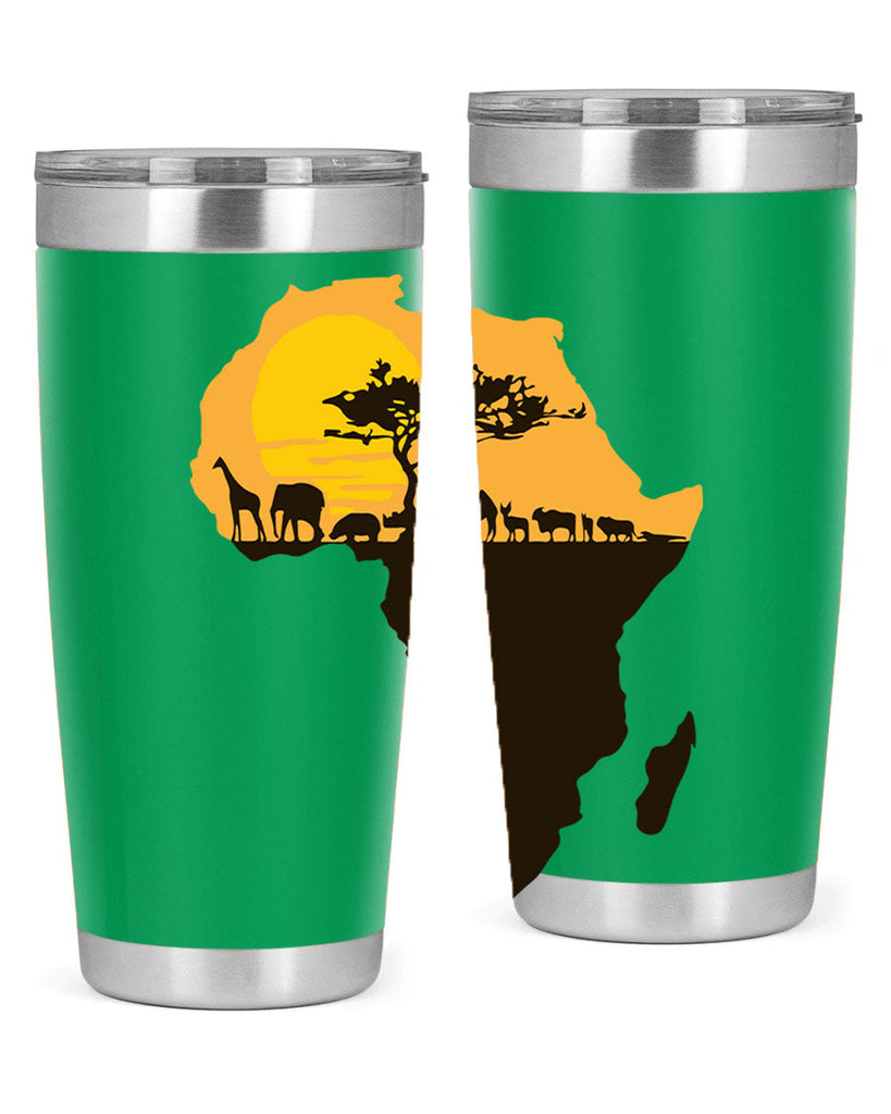 africa with animals- black words phrases- Cotton Tank