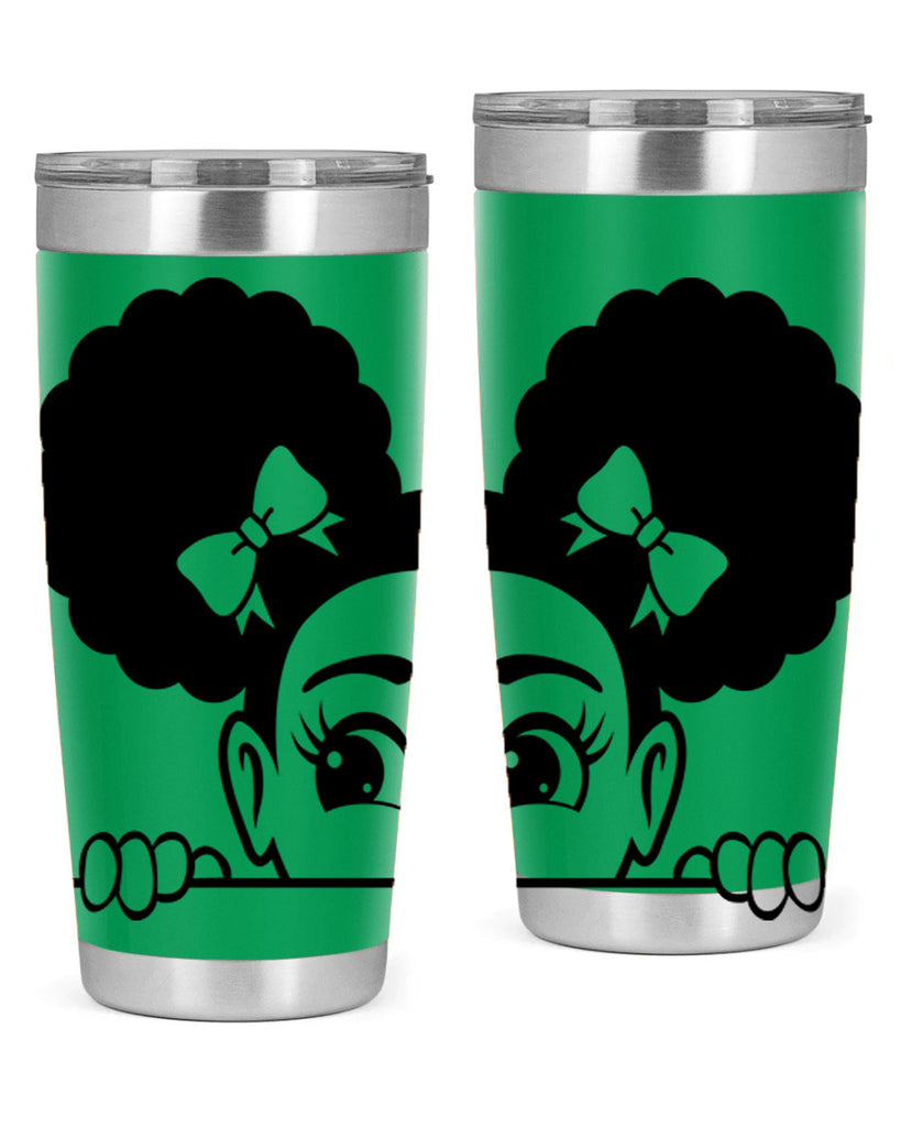 afro puffs girl peekaboo 81#- women-girls- Tumbler