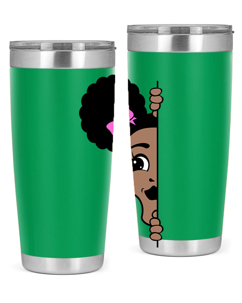 afro puffs girl peekaboo 83#- women-girls- Tumbler