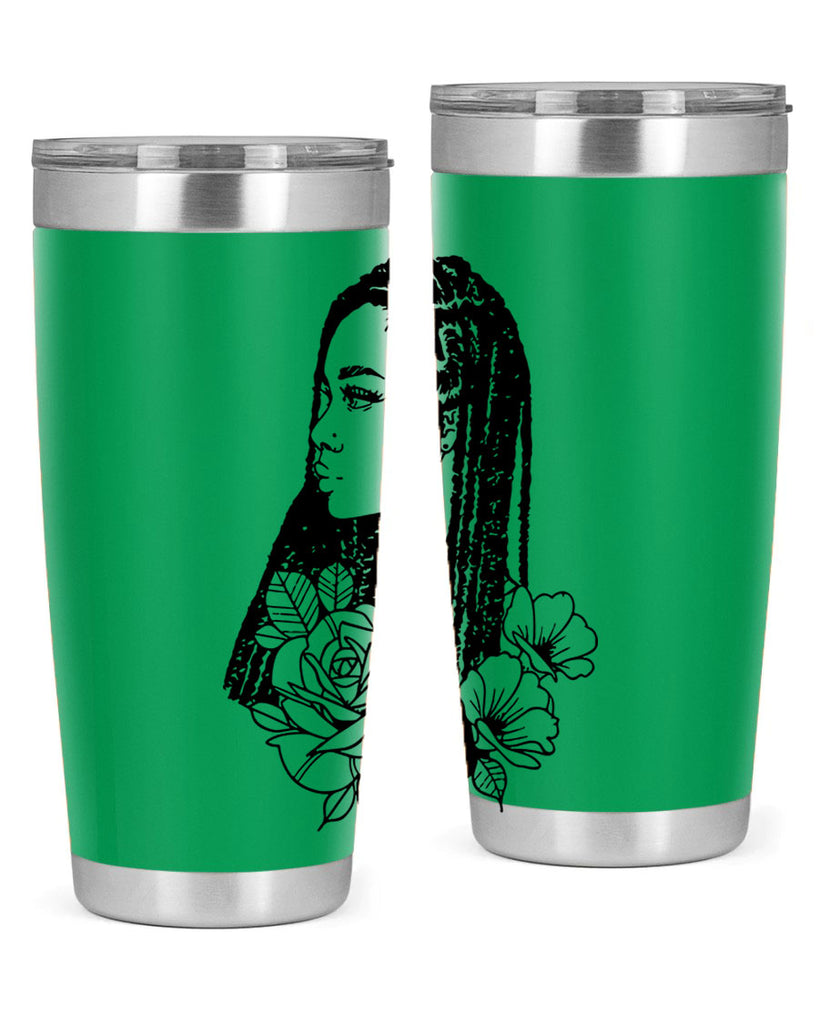 afro with flowers 70#- women-girls- Tumbler