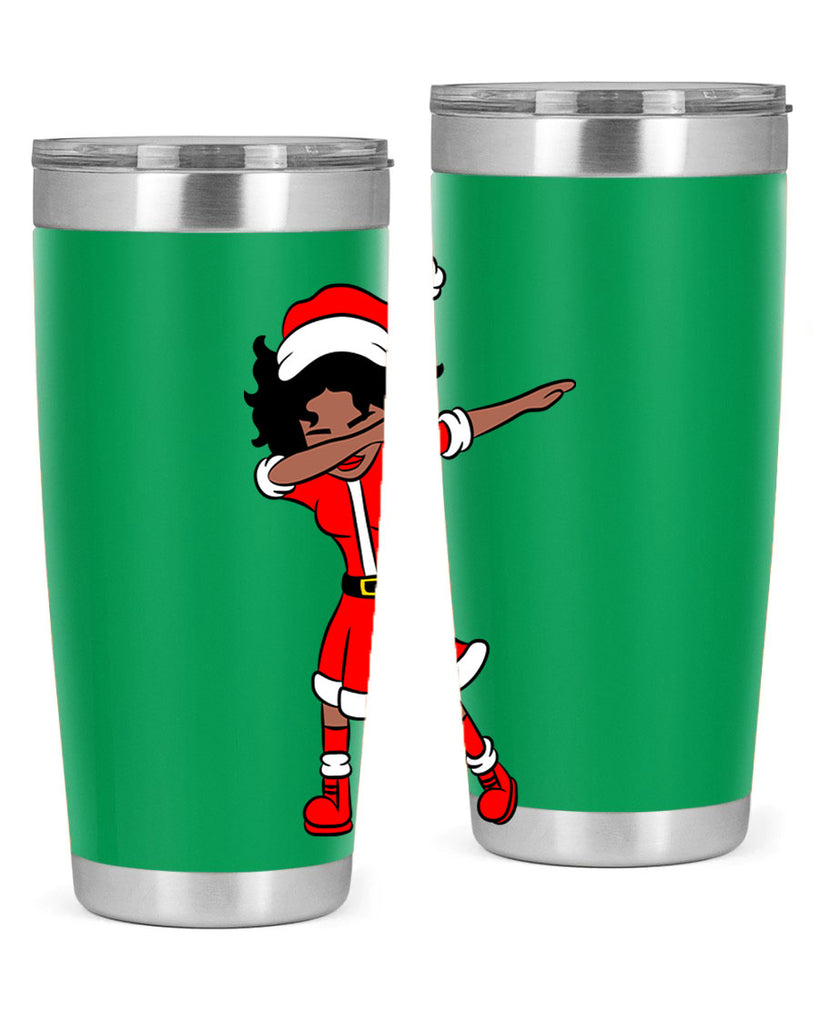 dabbing santa claus afro girl 50#- women-girls- Tumbler