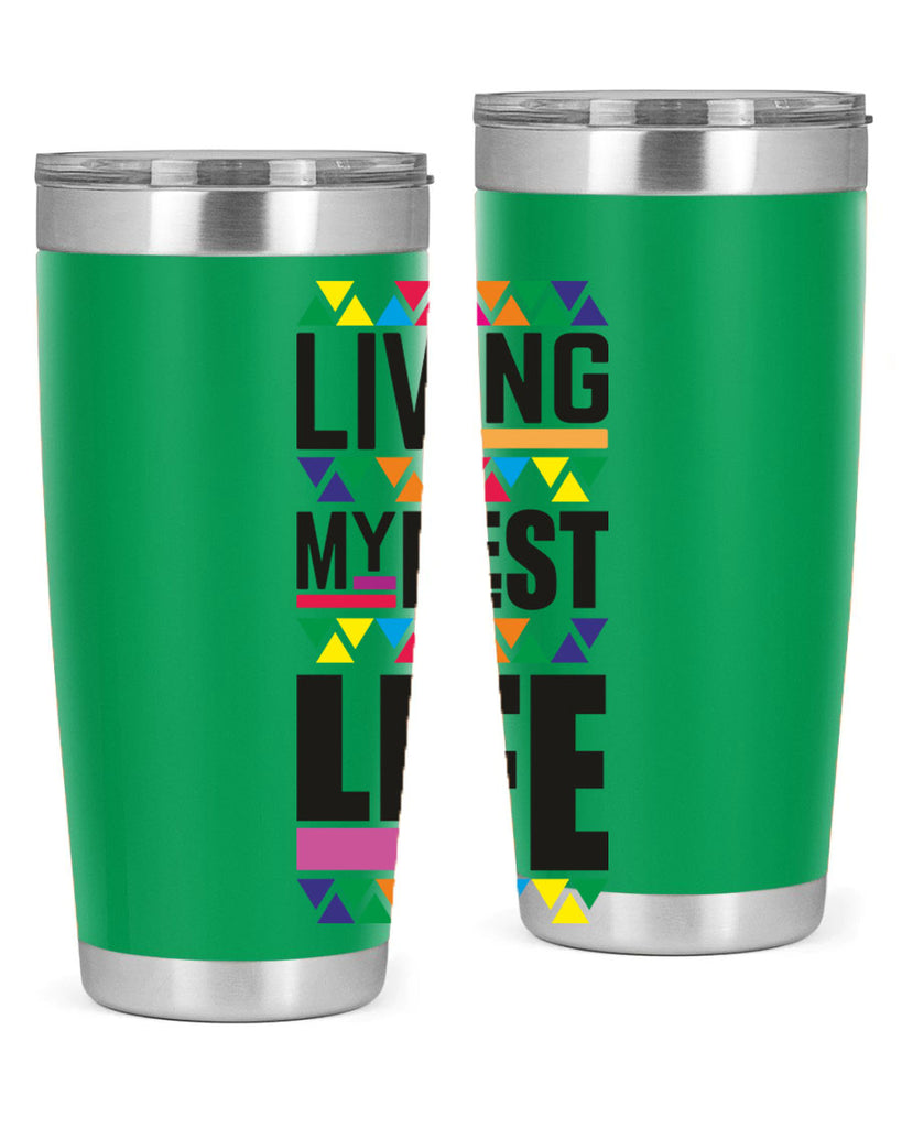 living my best life- black words phrases- Cotton Tank