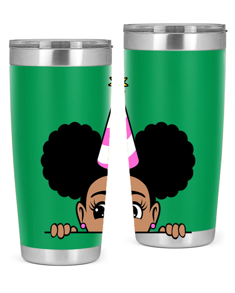 peekaboo afro puffs birthday girl 24#- women-girls- Tumbler