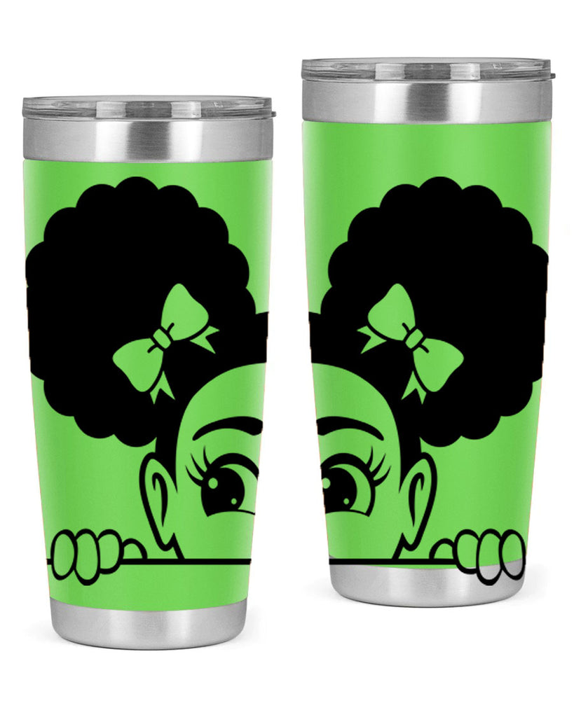 afro puffs girl peekaboo 80#- women-girls- Tumbler
