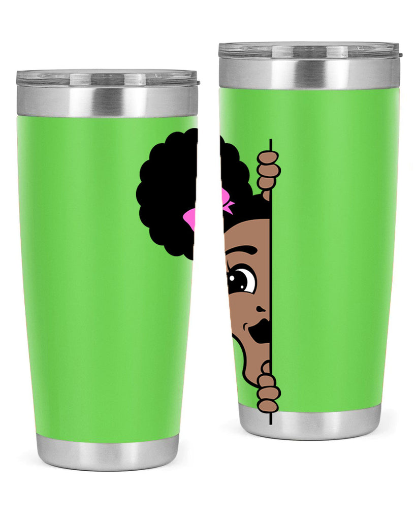 afro puffs girl peekaboo 83#- women-girls- Tumbler