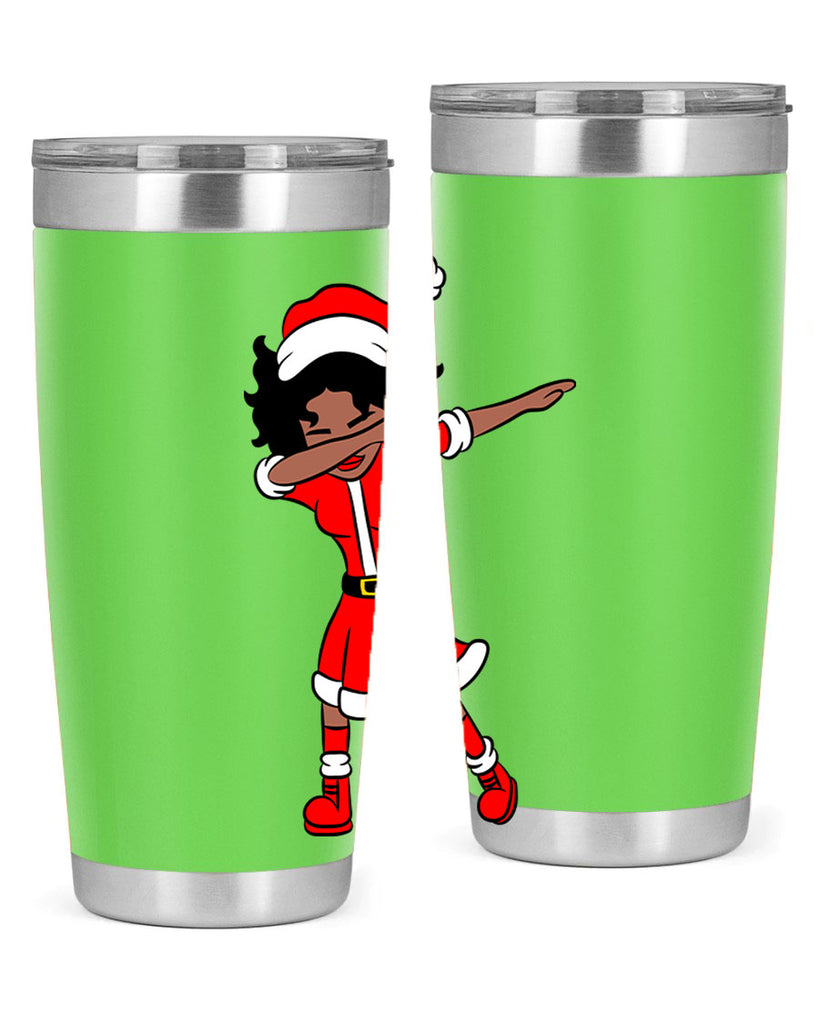 dabbing santa claus afro girl 50#- women-girls- Tumbler
