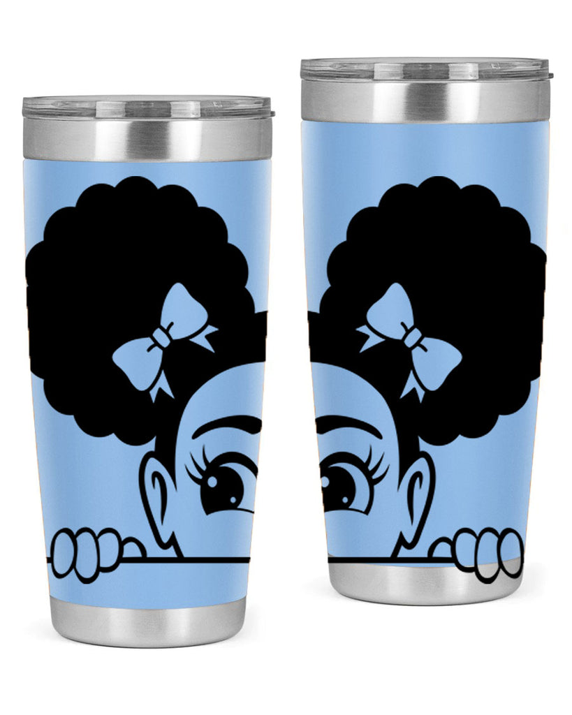 afro puffs girl peekaboo 80#- women-girls- Tumbler