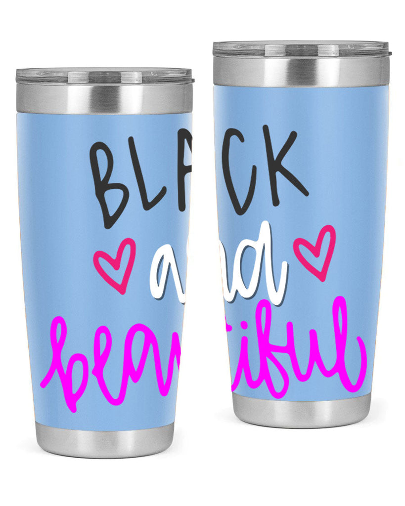 black and beautiful color 252#- black words phrases- Cotton Tank