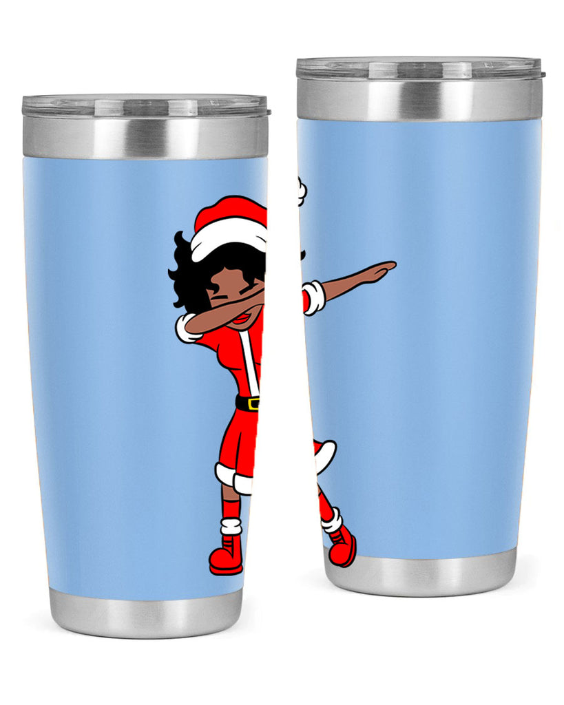 dabbing santa claus afro girl 50#- women-girls- Tumbler