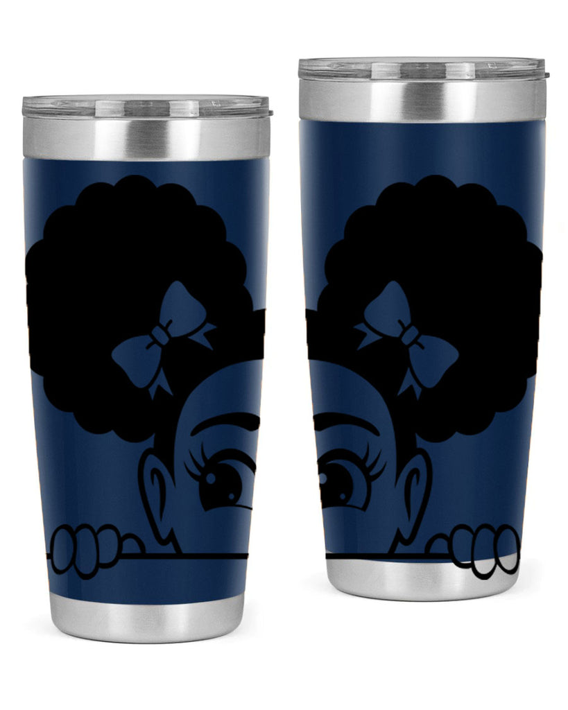 afro puffs girl peekaboo 80#- women-girls- Tumbler