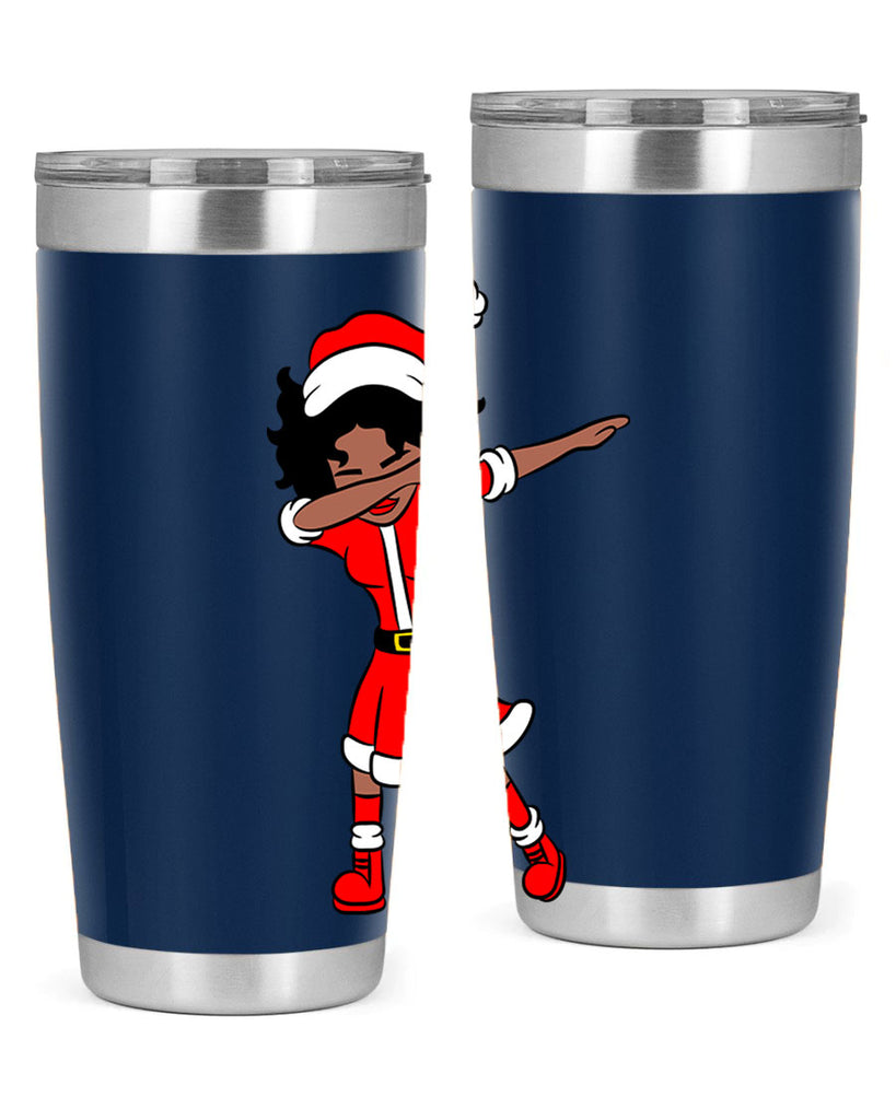dabbing santa claus afro girl 50#- women-girls- Tumbler