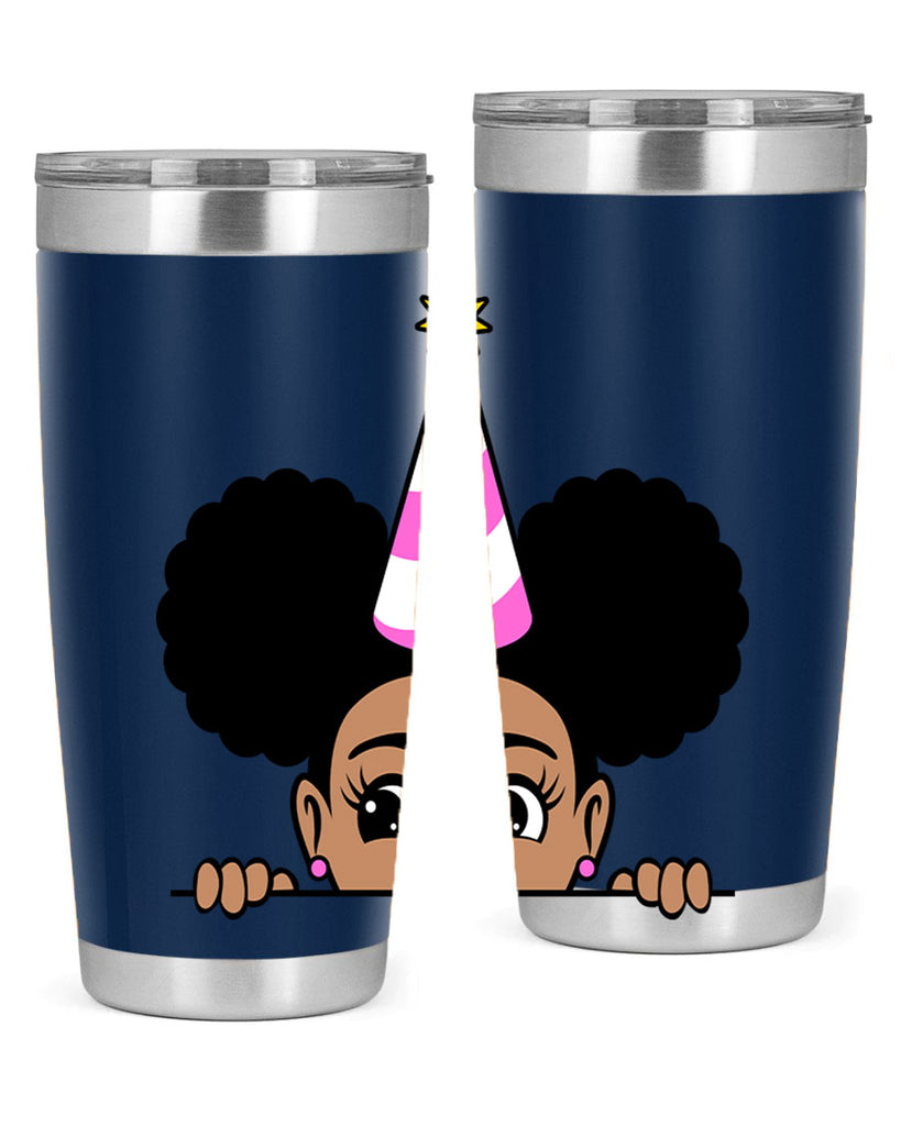 peekaboo afro puffs birthday girl 24#- women-girls- Tumbler