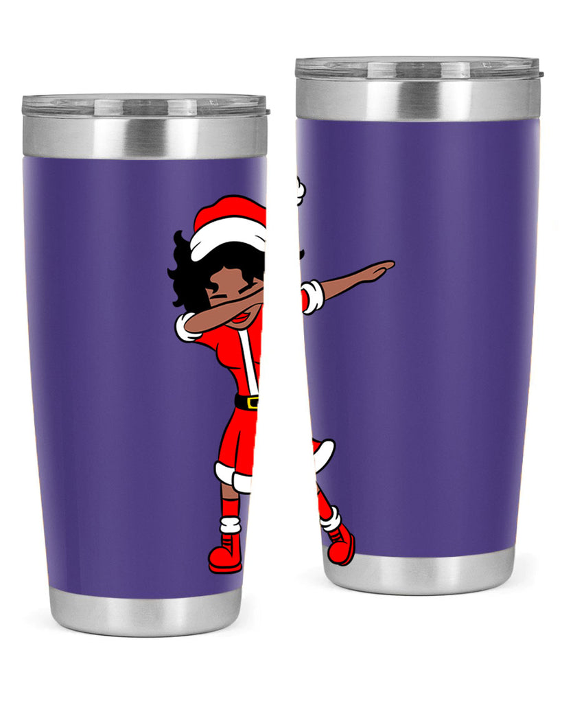 dabbing santa claus afro girl 50#- women-girls- Tumbler