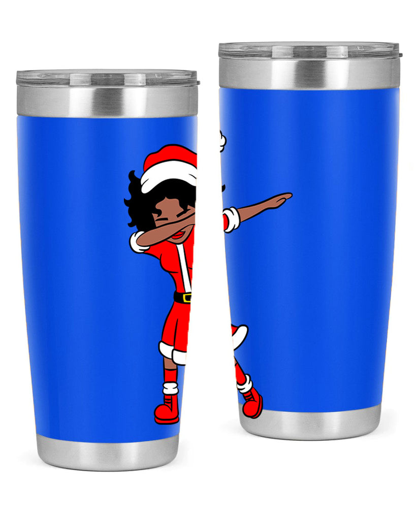 dabbing santa claus afro girl 50#- women-girls- Tumbler