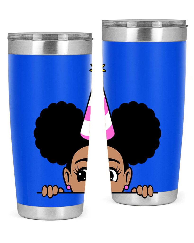 peekaboo afro puffs birthday girl 24#- women-girls- Tumbler