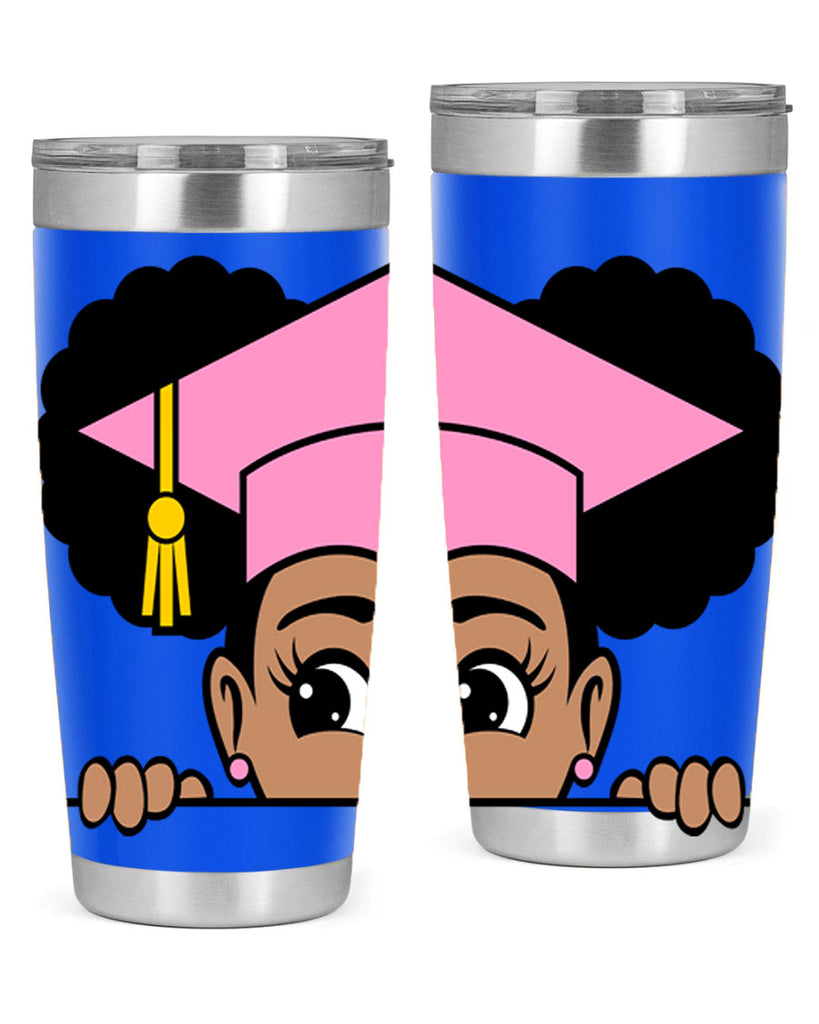 peekaboo afro puffs grad girl 23#- women-girls- Tumbler