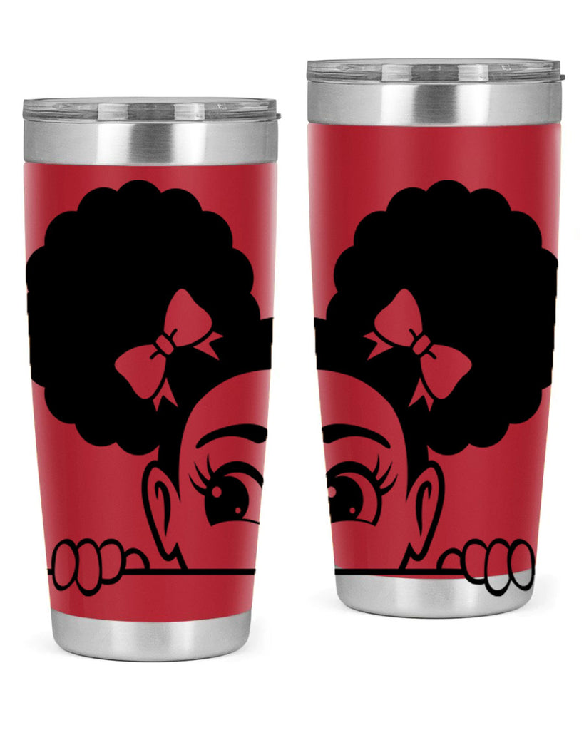 afro puffs girl peekaboo 80#- women-girls- Tumbler