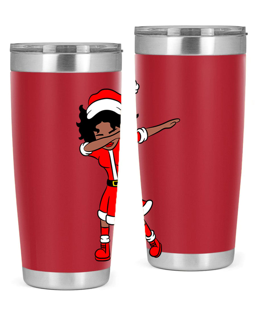 dabbing santa claus afro girl 50#- women-girls- Tumbler