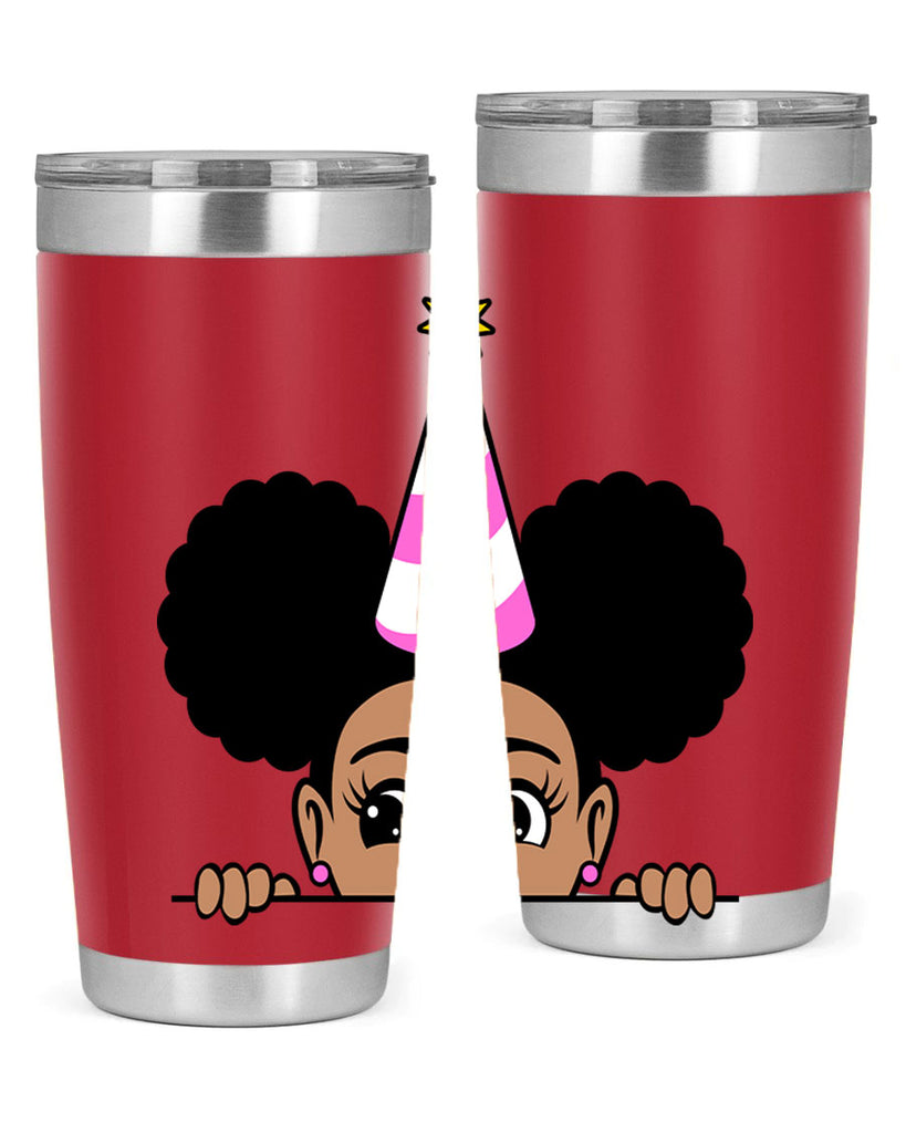 peekaboo afro puffs birthday girl 24#- women-girls- Tumbler
