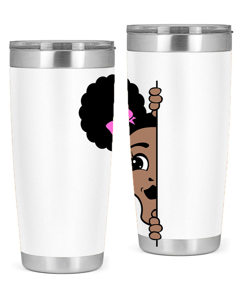 afro puffs girl peekaboo 83#- women-girls- Tumbler