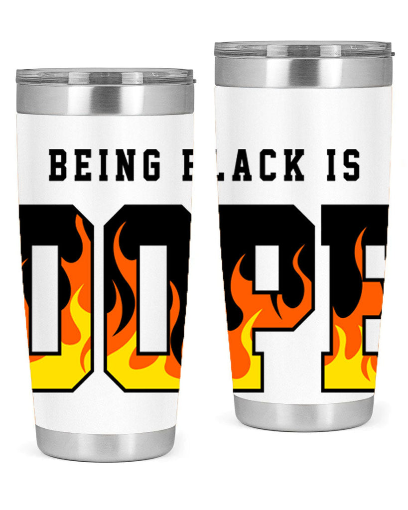 being black is dope flames 256#- black words phrases- Cotton Tank