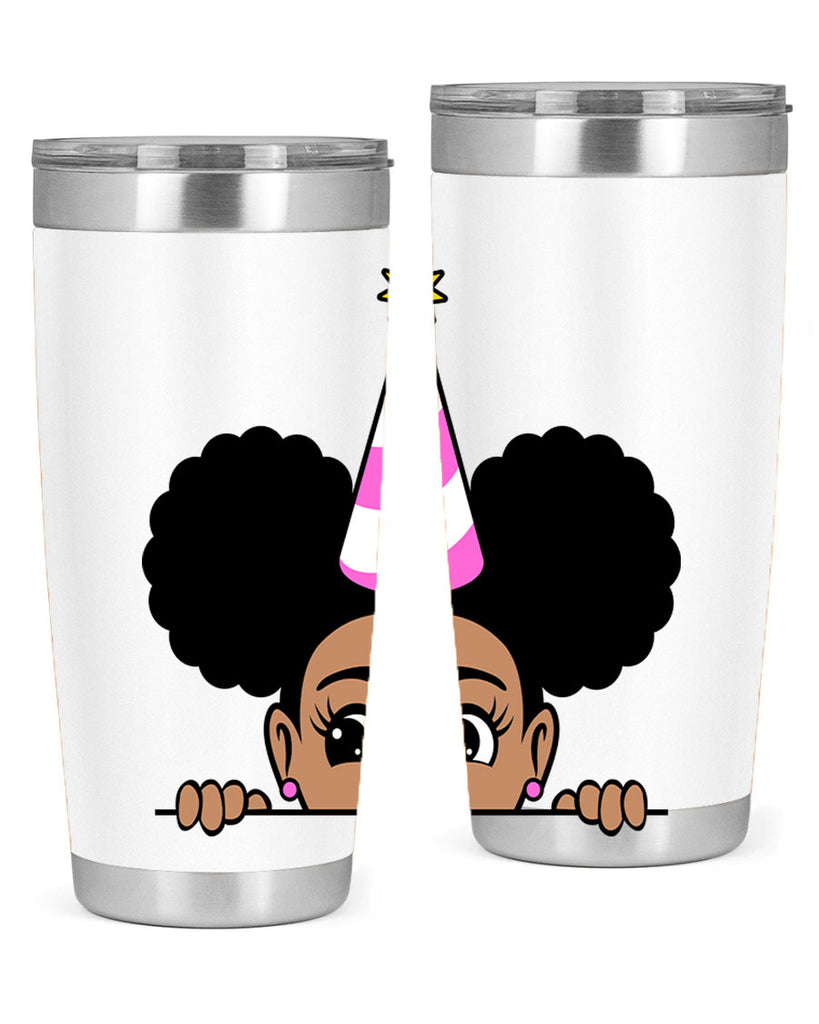 peekaboo afro puffs birthday girl 24#- women-girls- Tumbler
