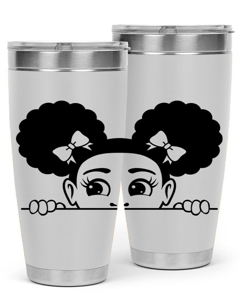afro puffs girl peekaboo 80#- women-girls- Tumbler