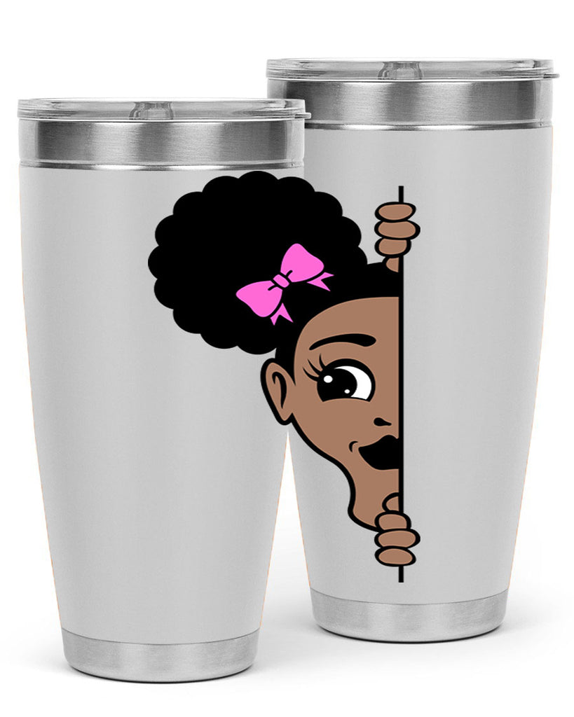 afro puffs girl peekaboo 83#- women-girls- Tumbler