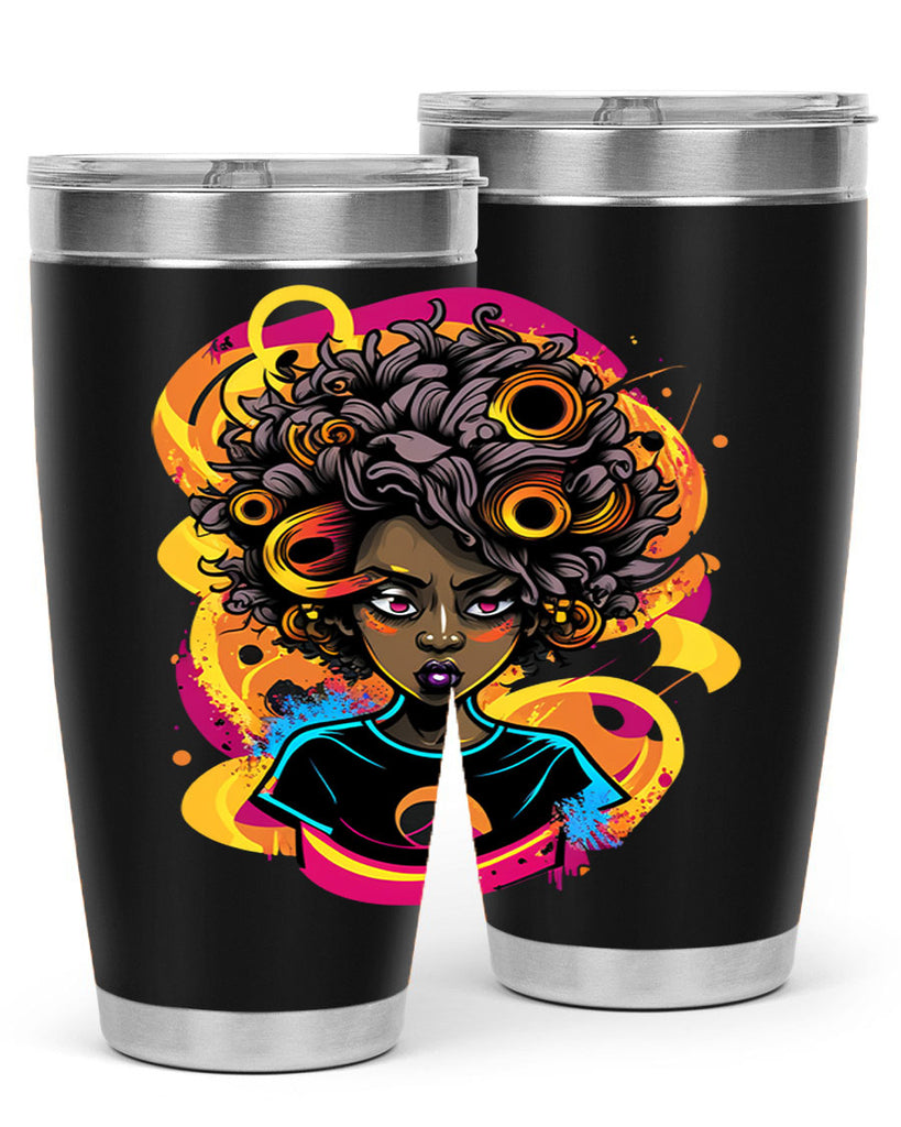 Sparkling Black Girl Design 6#- women-girls- Tumbler