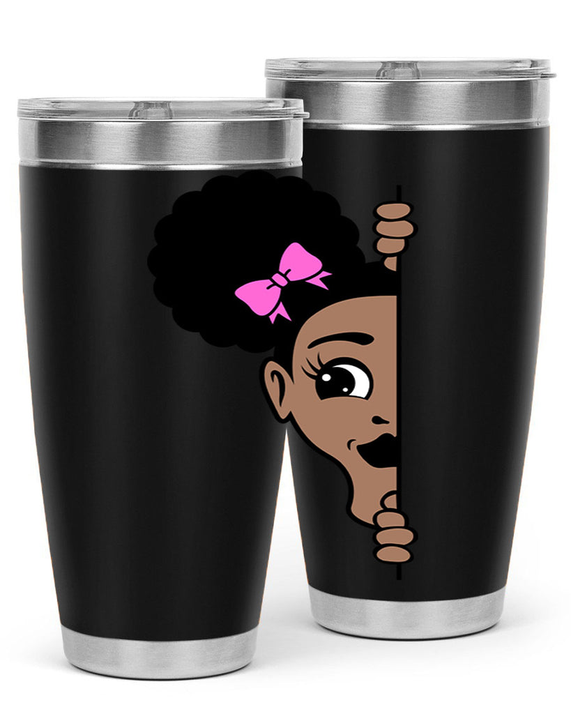 afro puffs girl peekaboo 83#- women-girls- Tumbler