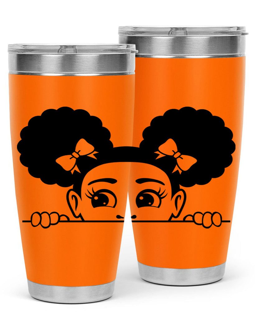 afro puffs girl peekaboo 80#- women-girls- Tumbler