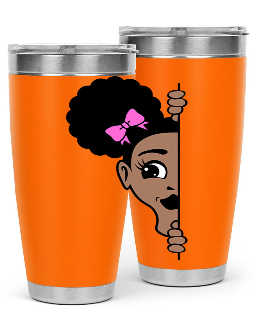afro puffs girl peekaboo 83#- women-girls- Tumbler