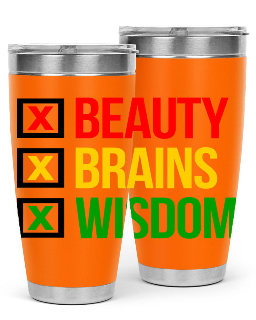 beauty brains wisdom 262#- black words phrases- Cotton Tank