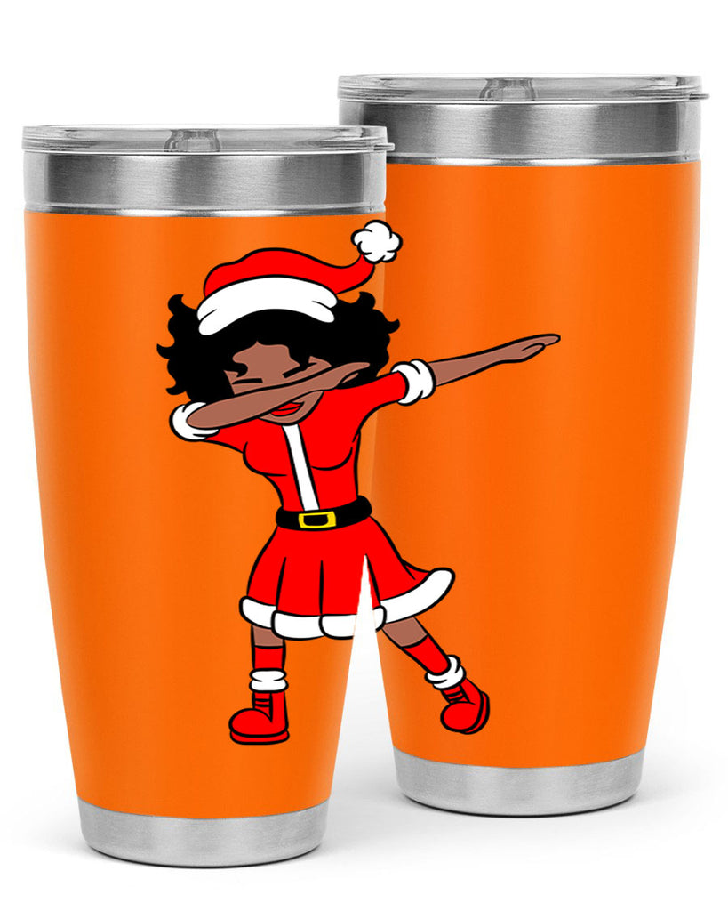dabbing santa claus afro girl 50#- women-girls- Tumbler