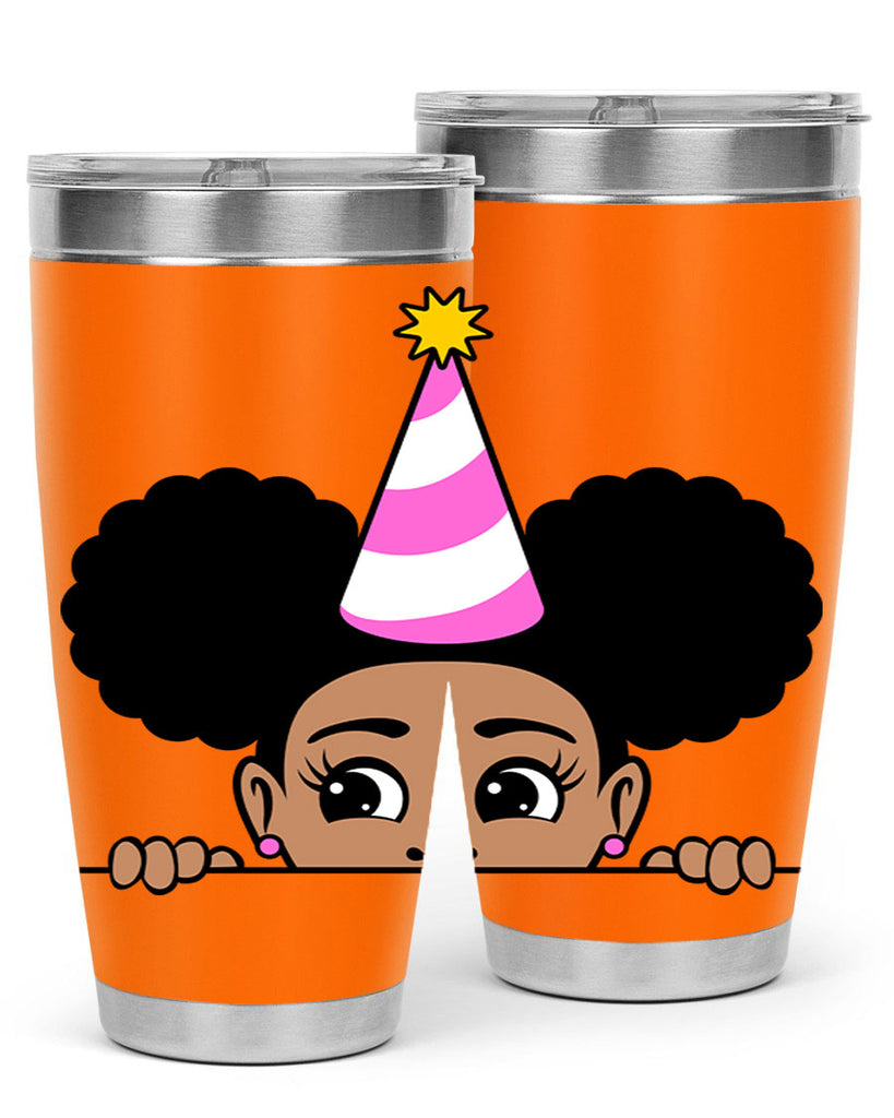 peekaboo afro puffs birthday girl 24#- women-girls- Tumbler
