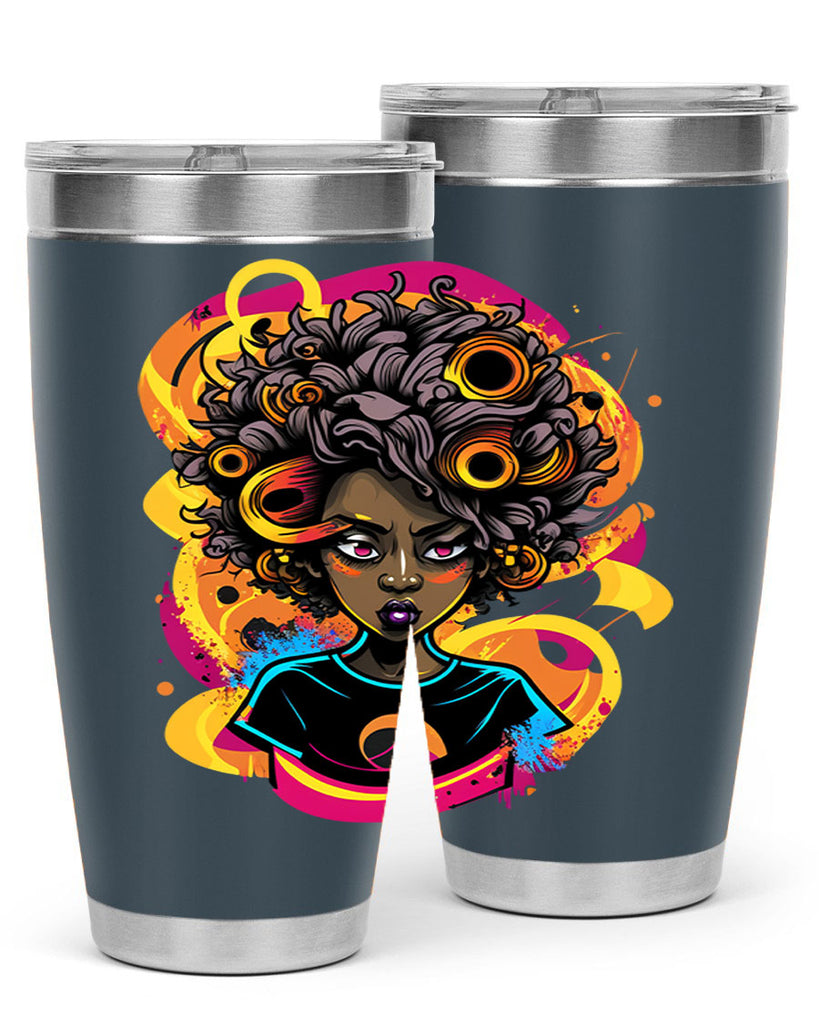 Sparkling Black Girl Design 6#- women-girls- Tumbler