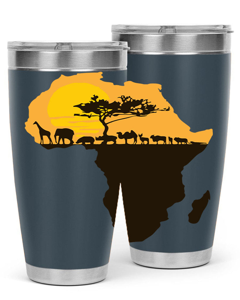 africa with animals- black words phrases- Cotton Tank