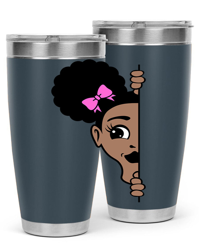 afro puffs girl peekaboo 83#- women-girls- Tumbler