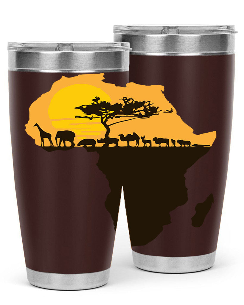 africa with animals- black words phrases- Cotton Tank