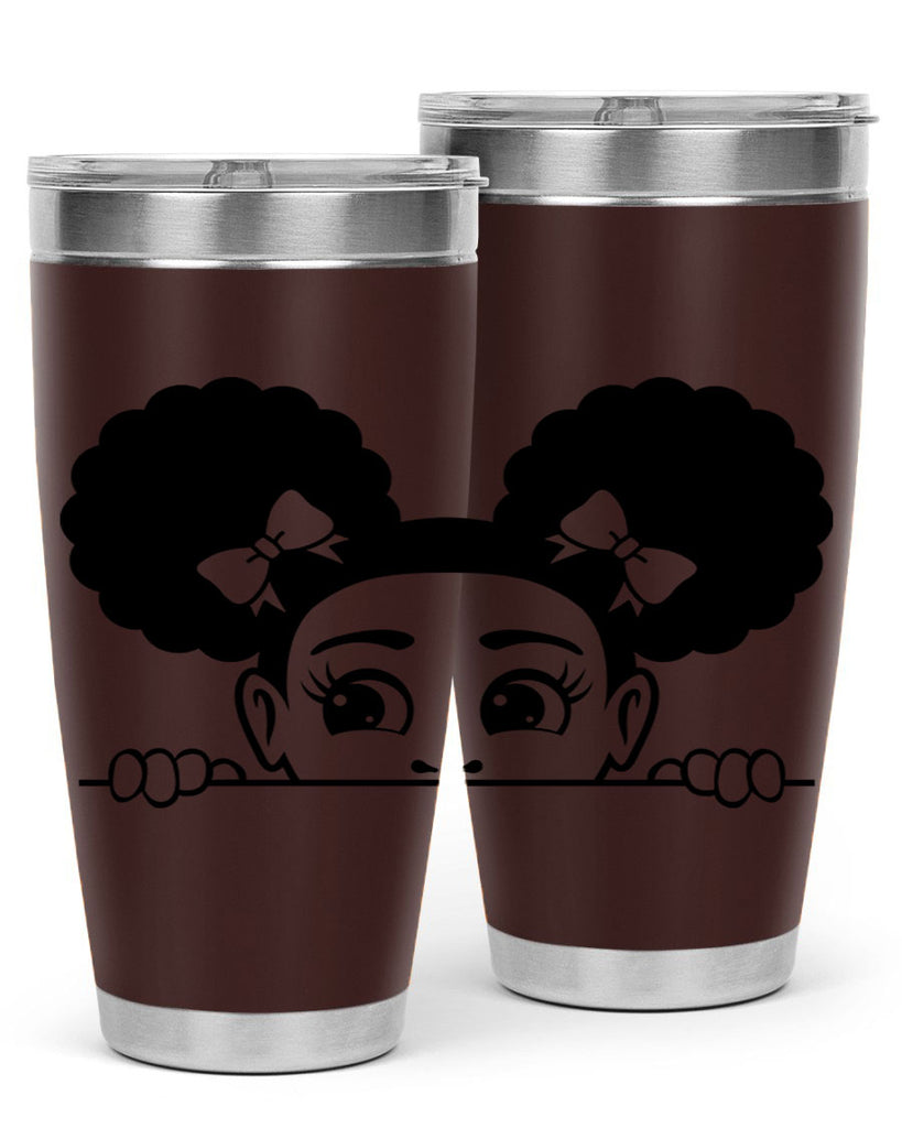 afro puffs girl peekaboo 80#- women-girls- Tumbler