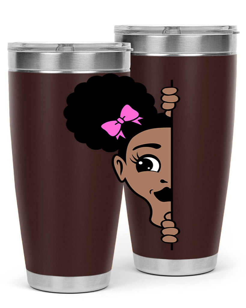 afro puffs girl peekaboo 83#- women-girls- Tumbler