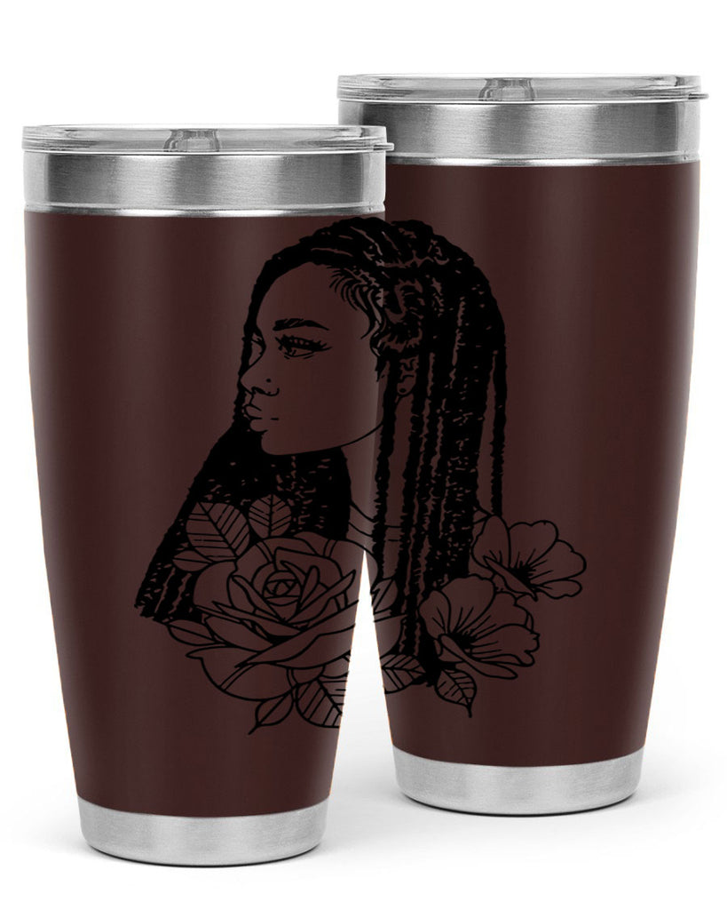 afro with flowers 70#- women-girls- Tumbler