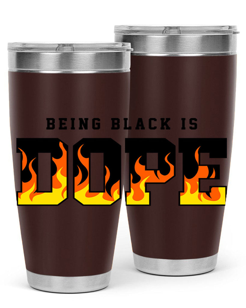being black is dope flames 256#- black words phrases- Cotton Tank