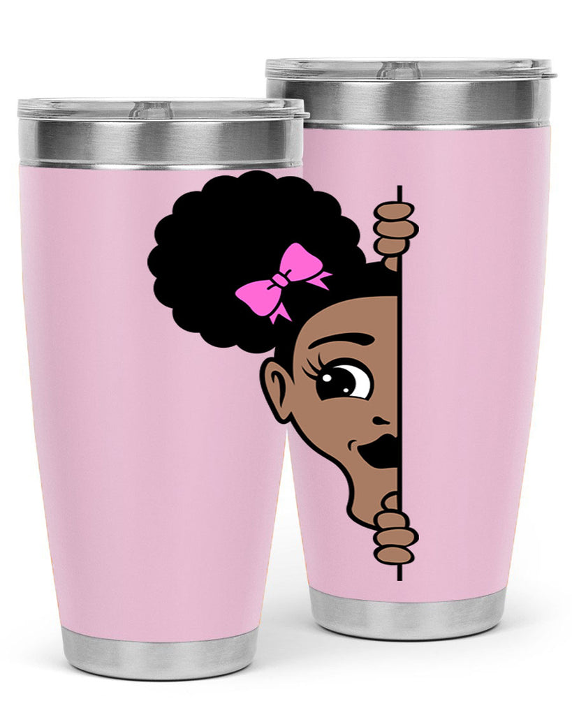 afro puffs girl peekaboo 83#- women-girls- Tumbler